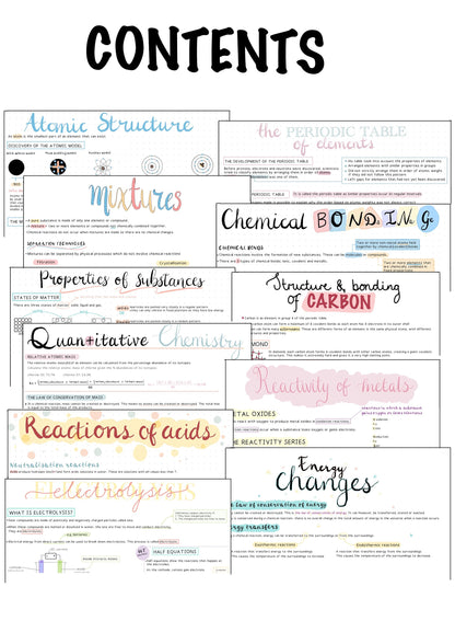 GCSE Chemistry Revision Paper 1 Notes