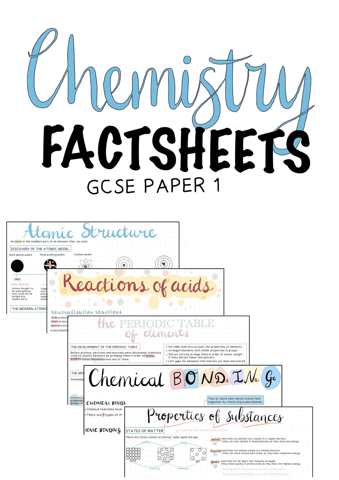 GCSE Chemistry Revision Paper 1 Notes